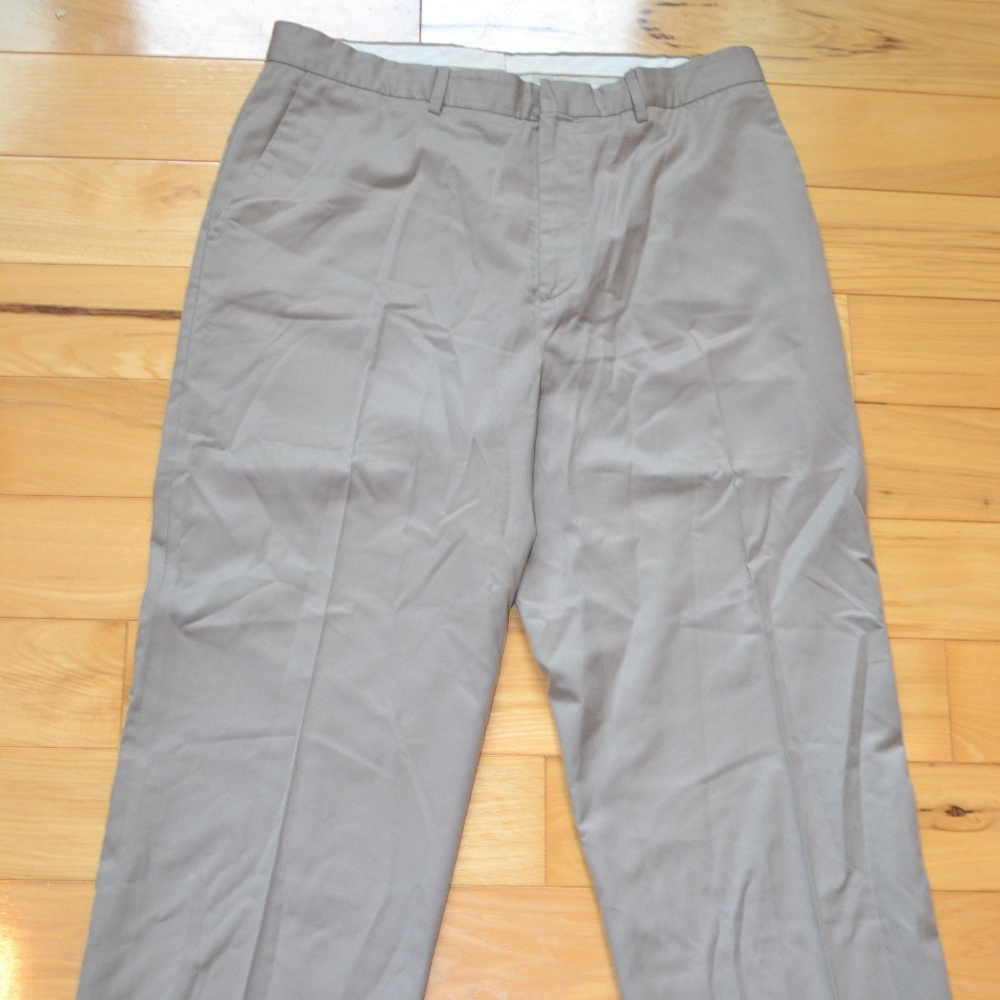 Calvin Klein 34x30 dress pant tan beige men flat